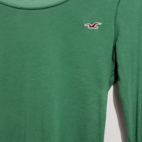 hollister crew neck long sleeve  green crew - Picture 3 of 5